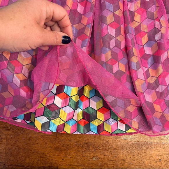 Matilda Jane paint by numbers Miss Fancy pink Maroon navy dress velour size 4 - Picture 2 of 5